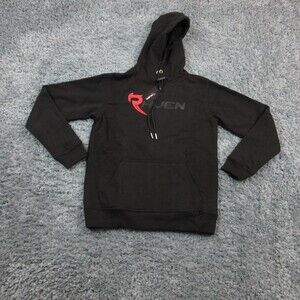 Raven Hoodie Mens Small Black Pullover Sweatshirt Drawstring Kangaroo Pocket NWT